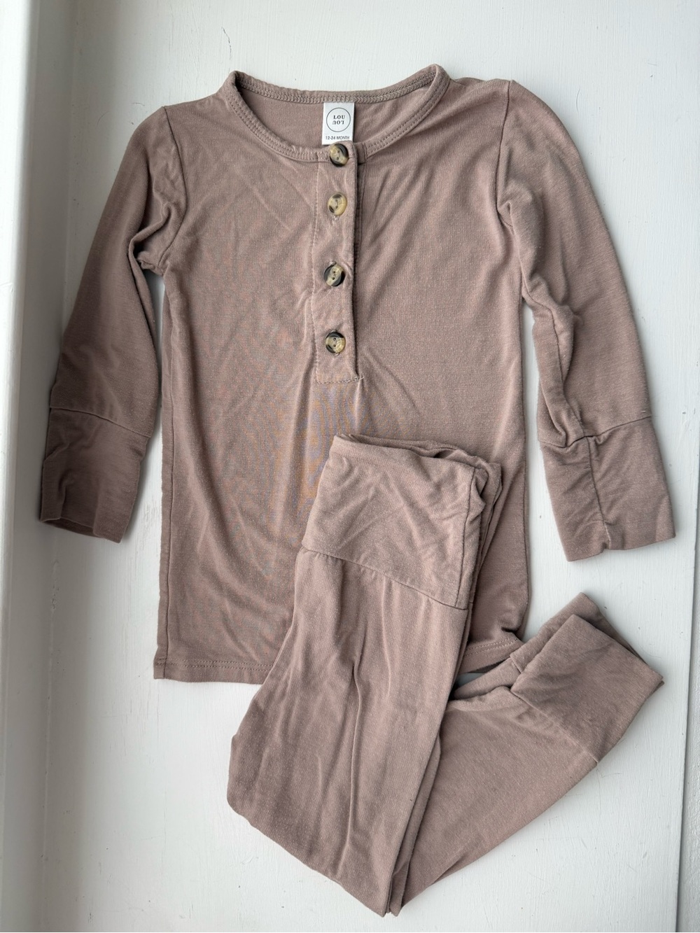 Lou Lou & Co top & bottom set, taupe